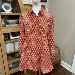 Zara Orange and Pink Geoprint Women’s Dress size medium